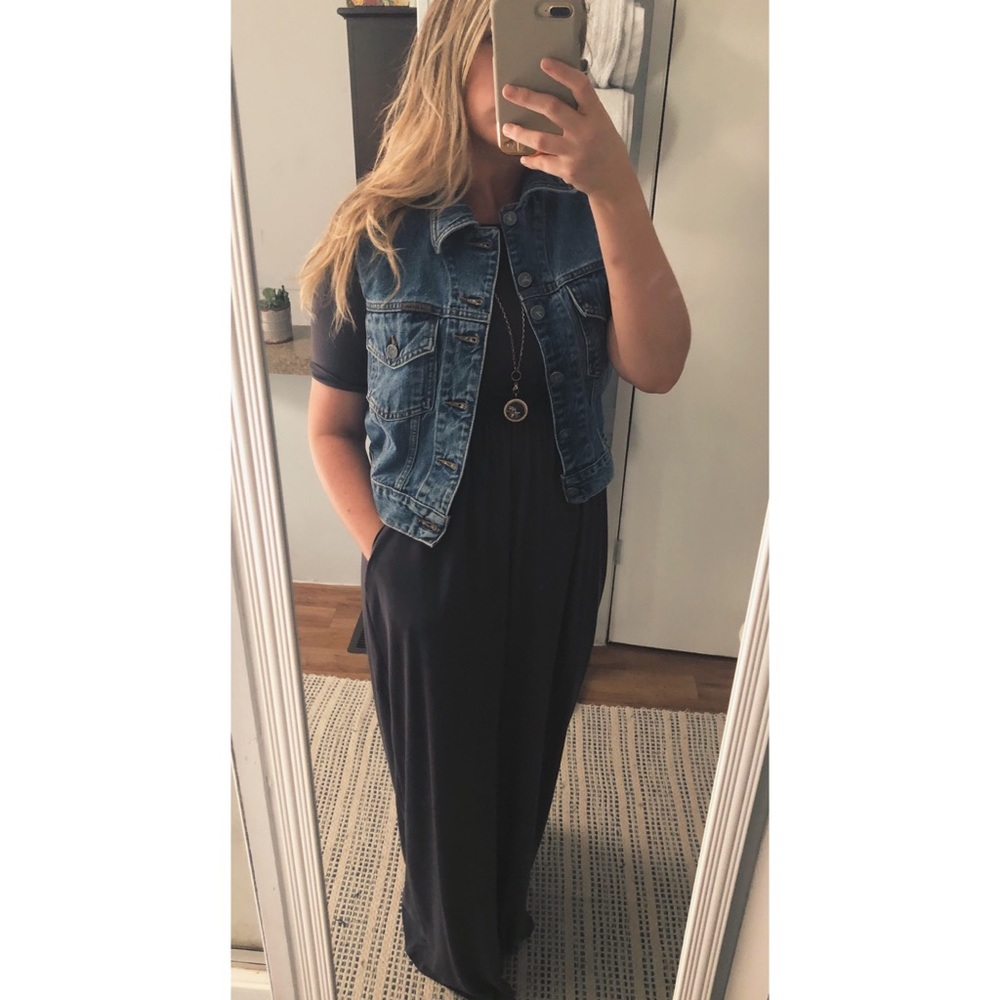 Gray maxi dress